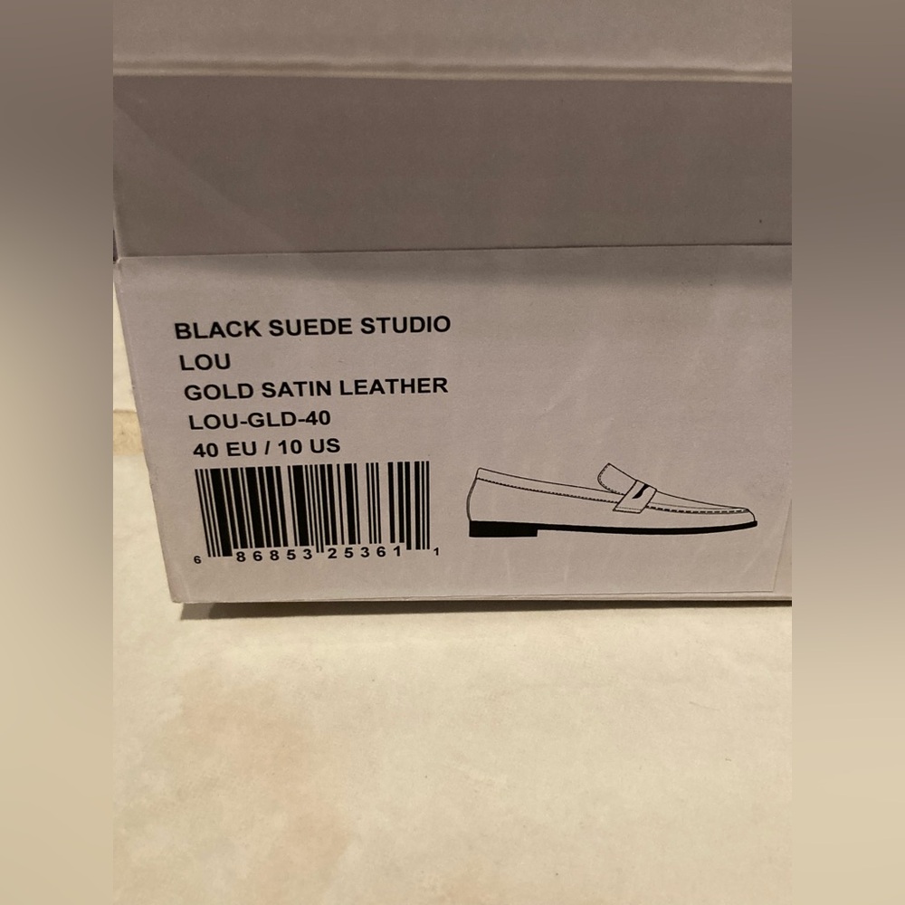 NIB Black Suede Studio Lou Gold
Satin Leather Penny Loafers - Picture 11 of 11